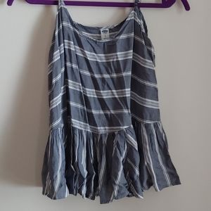 Striped Sleeveless Peplum Babydoll Top